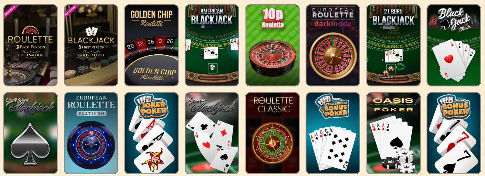 Vegasino Casino Gry Stołowe